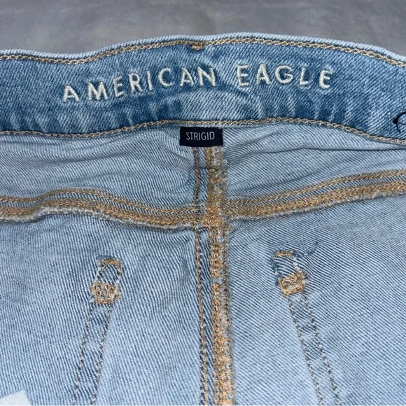 American Eagle Outfitters Mid-Light Wash Stovepipe Jeans Women’s Size 4 Long - Picture 5 of 7
